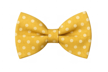 Yellow polka dot bow tie, a classic accessory for formal wear, celebrating elegance and style with a vintage pattern