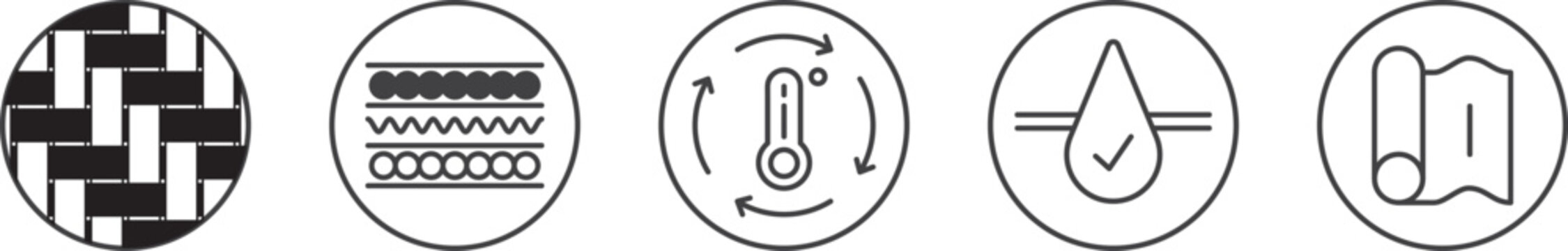 Fabric Specification Vector Icon Set
