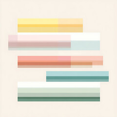 Contemporary Abstract Background with Colorful Horizontal Shapes