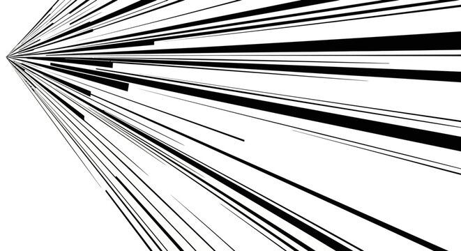 Dynamic burst of vector lines creating a sense of speed, movement and explosion