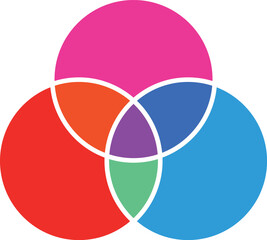 venn diagram icon. overlapping circles vector symbol for comparison, data analysis, and relationship visualization. business infographic element. vector illustration on transparent background.