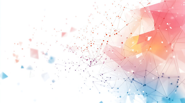 Abstract Polygonal Background with Connecting Dots and Lines Modern Digital Technology Visualization Structure Connection Futuristic Network on White Backdrop Illustration