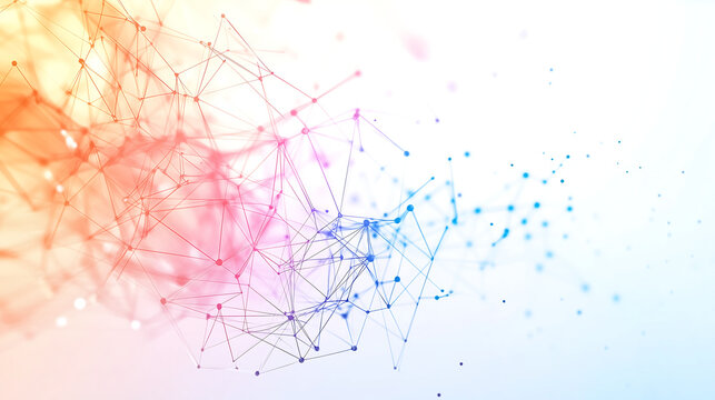 Abstract Polygonal Background with Connecting Dots and Lines Modern Digital Technology Visualization Structure Connection Futuristic Network on White Backdrop Illustration - Powered by Adobe