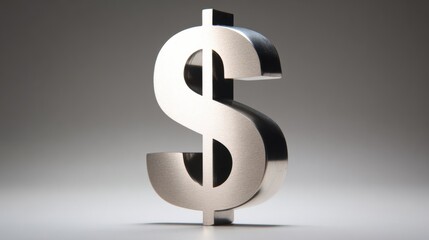 Obraz premium Close-up golden dollar sign on reflective dark surface 