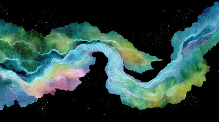 Glowing data streams flow like luminous rivers through a digital landscape, symbolizing information movement, connectivity, and continuous flow in a tech-driven world.