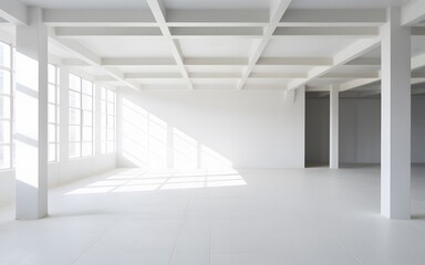 Fototapeta premium Minimalist Futuristic White Stage Background