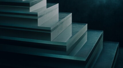 Obraz premium Stack of Transparent Glass Sheets with Subtle Etched Layers Symbolizing Hierarchical Subcategories, Minimalist Organization and Structure Visualization Concept