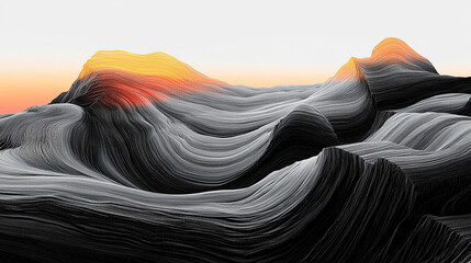 Glowing data streams flow like luminous rivers through a digital landscape, symbolizing information movement, connectivity, and continuous flow in a tech-driven world.