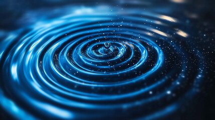 A suspended pendulum swings through a cosmic void, each movement generating luminous ripples that expand across space, symbolizing time, cause, and transformation.
