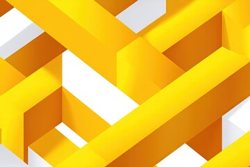 Abstract Geometric Pattern Design With Interlocking Yellow And White Shapes