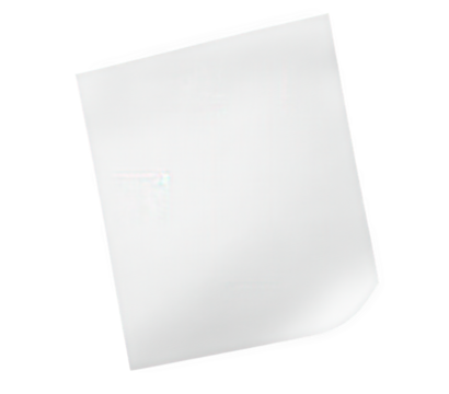 Blank white paper sheet isolated on transparent background, representing a clean slate for ideas, notes, drawings, or any creative expression