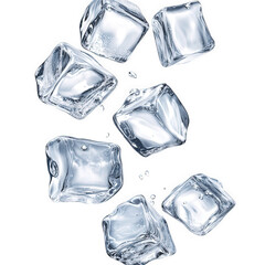 Obraz premium Refreshing ice cubes isolated on transparent background, perfect for cooling drinks, adding a touch of freshness, and creating a visually appealing and crisp presentation