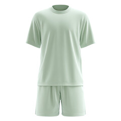 Sage shirt and shorts set; simple casual clothing