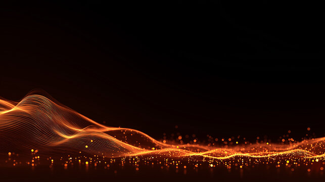 glowing particle wave abstract