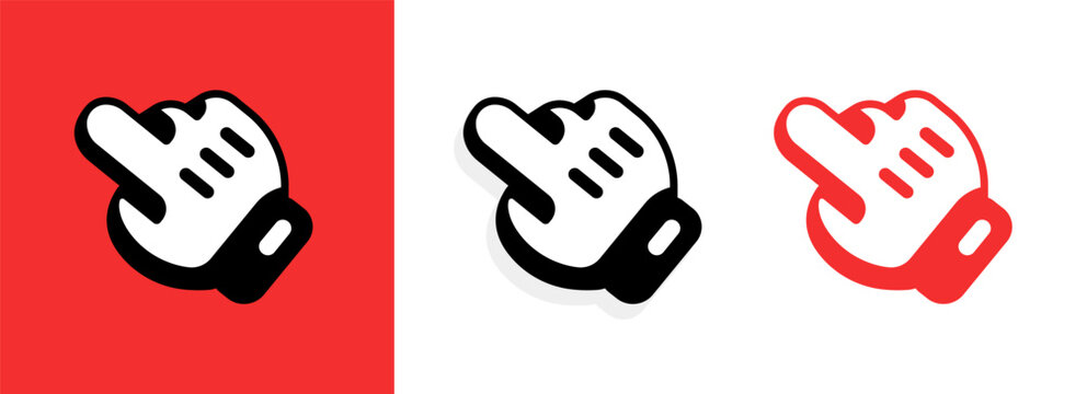 Cartoon Hand Gestures Mouse Click Pointer Icon