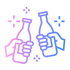 congratulation Line Gradient Icon