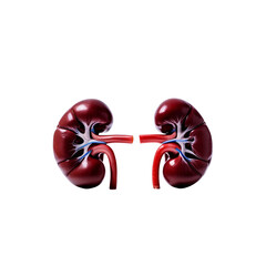 Human kidney on white background