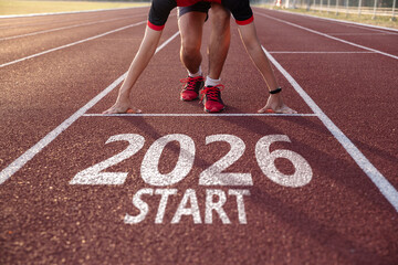 Young man ready to run preparing for 2026 goals.