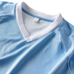 Light blue v-neck shirt with white collar detail