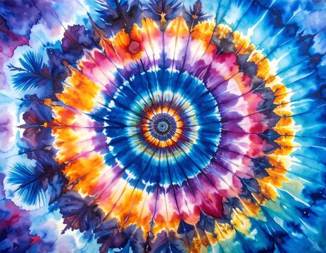 A vibrant, watercolor-style circular design with multiple colors - Powered by Adobe