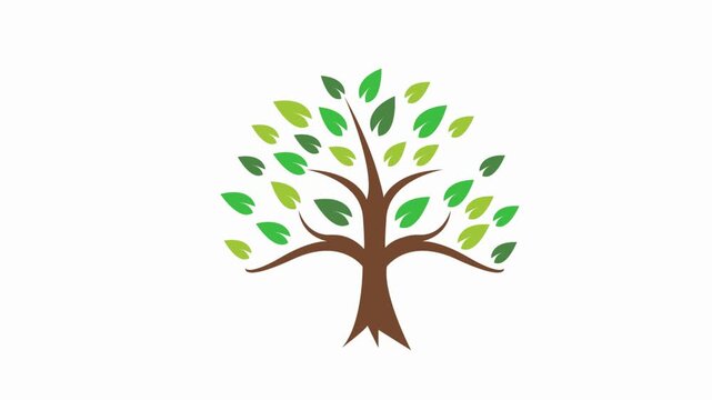 tree icon animation  illustration simple flat
