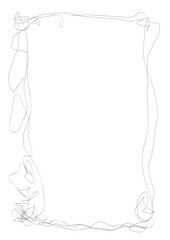 シンプルな線の有機的な手描きのフレーム