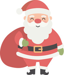 Cartoon Santa Claus with Sack Illustration