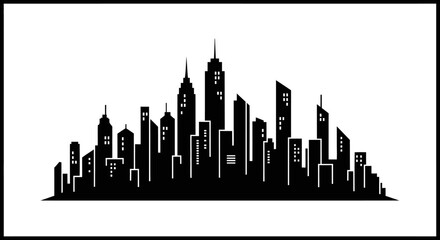 Obraz premium City skyline silhouette with transparent background