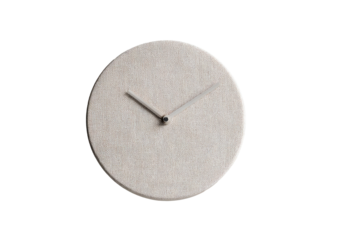 Simple, light beige round wall clock