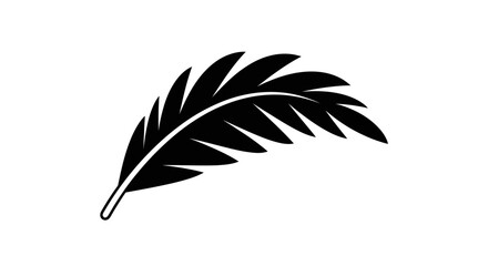Obraz premium Palm leaf silhouette with transparent background