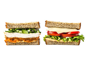 Two Sandwiches Side by Side PNG