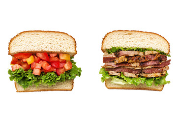 Two Sandwiches Side by Side PNG