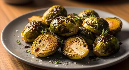 Delicious roasted brussel sprouts recipe cooking food photography gourmet dish cuisine culinary vegetable