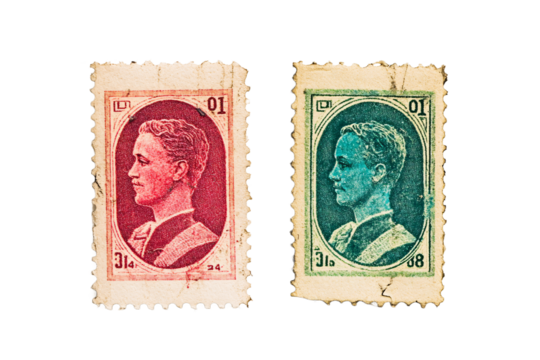 Two Different Stamps Side by Side with Space Between PNG