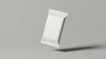 Sleek white snack bar mockup with elegant packaging for branding, a blank template showcasing a modern, minimalist design for product presentation.