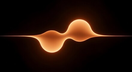 A glowing orange waveform with two distinct peaks against a black background, representing sound or data visualization.