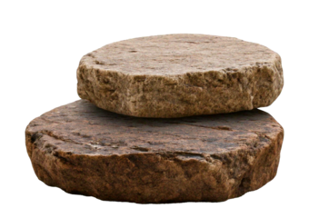 Flat rock podiums for product display isolated on a transparent or white background