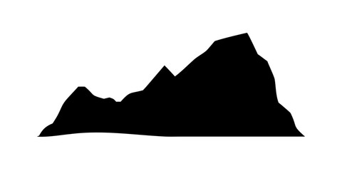 Silhouette of a mountain range against a, showcasing rugged peaks and varying heights