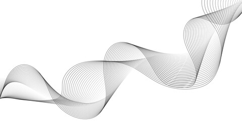 black wave line patterns creating striking contrast and depth, abstract black wave design with smooth curves and elegant movement on a light background, abstract black wave lines on White. © MUHAMMAD TALHA