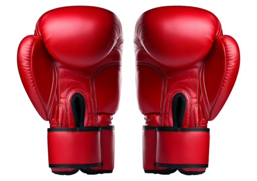 Red boxing glove isolated on a transparent or white background