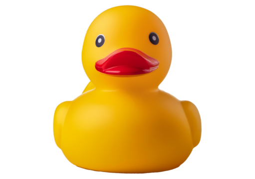 Rubber duck isolated on a transparent or white background