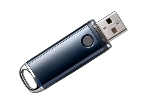 USB flash drive on transparent or white background