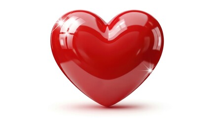 Glossy Red Heart Symbolizing Love and Affection.