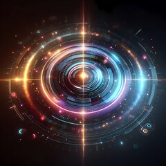 Obraz premium Holographic Circular Dashboard Visualization