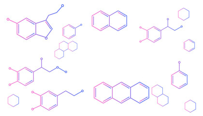 化学物質の構造式のフレームイラスト　コピースペース © gelatin