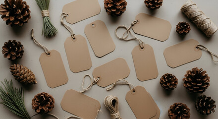 Dark chocolate Christmas cookies with pine cones and sweet brown sugar decoration