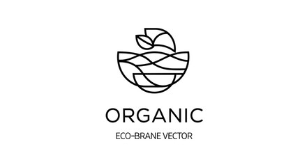 Obraz premium Organic minimalist logo vector in black and white,