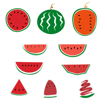 Illustration vector of red watermelon in different style