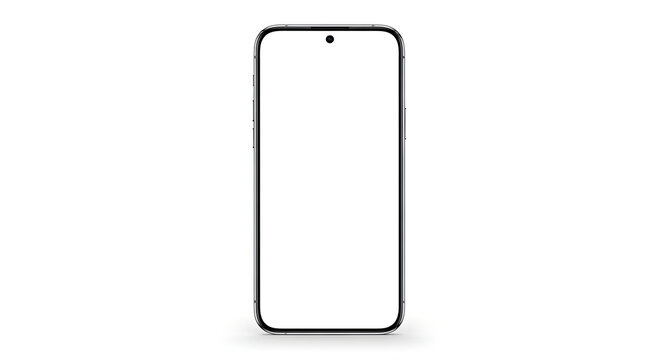 Modern blank screen smartphone device isolated for digital use - Powered by Adobe