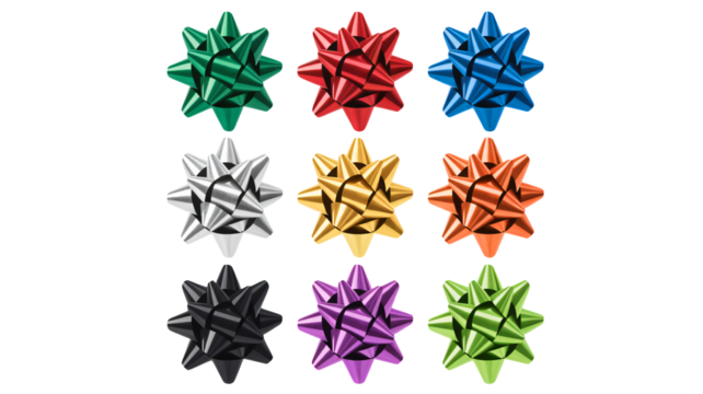 Vibrant gift bows in a rainbow of colors perfect for any celebration